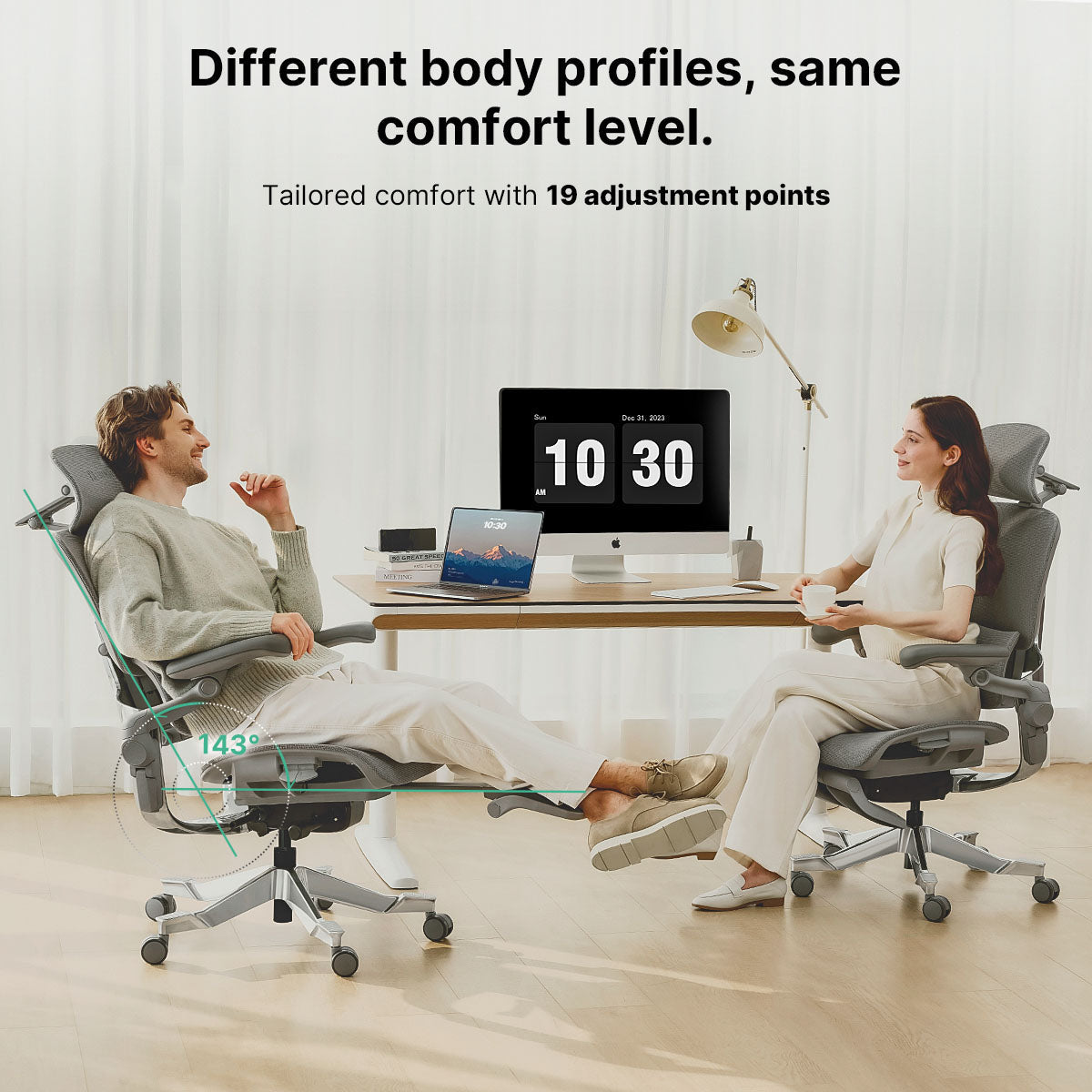 Hinomi H2 Pro Ergonomischer Home-Office-Stuhl mit optionaler Fußstütze – Nachfolger des H1