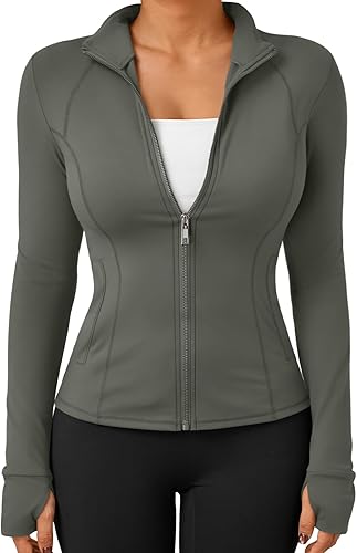 FlexFit Damen Sportjacke | Leichte Fitnessjacke mit Reißverschluss