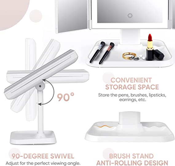 Trilight™ | Trifold LED Schminkspiegel