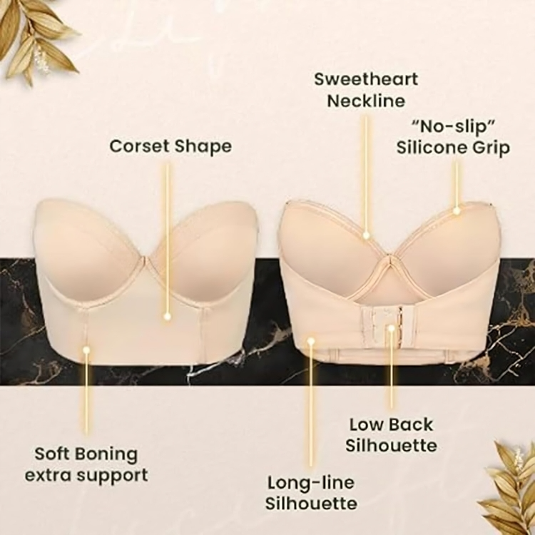 1+1 GRATIS | CurveUp™ | Unsichtbarer Push-Up BH | trägerloser Halt für rückenfreie & elegante Outfits