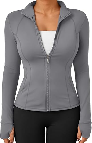 FlexFit Damen Sportjacke | Leichte Fitnessjacke mit Reißverschluss