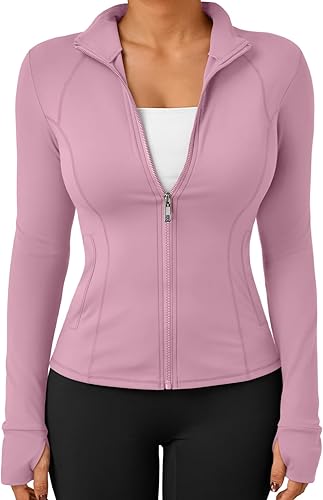 FlexFit Damen Sportjacke | Leichte Fitnessjacke mit Reißverschluss