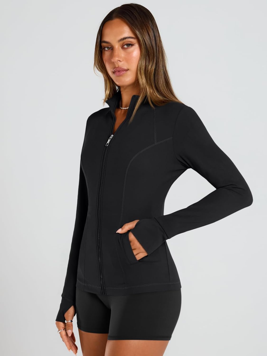 FlexFit Damen Sportjacke | Leichte Fitnessjacke mit Reißverschluss