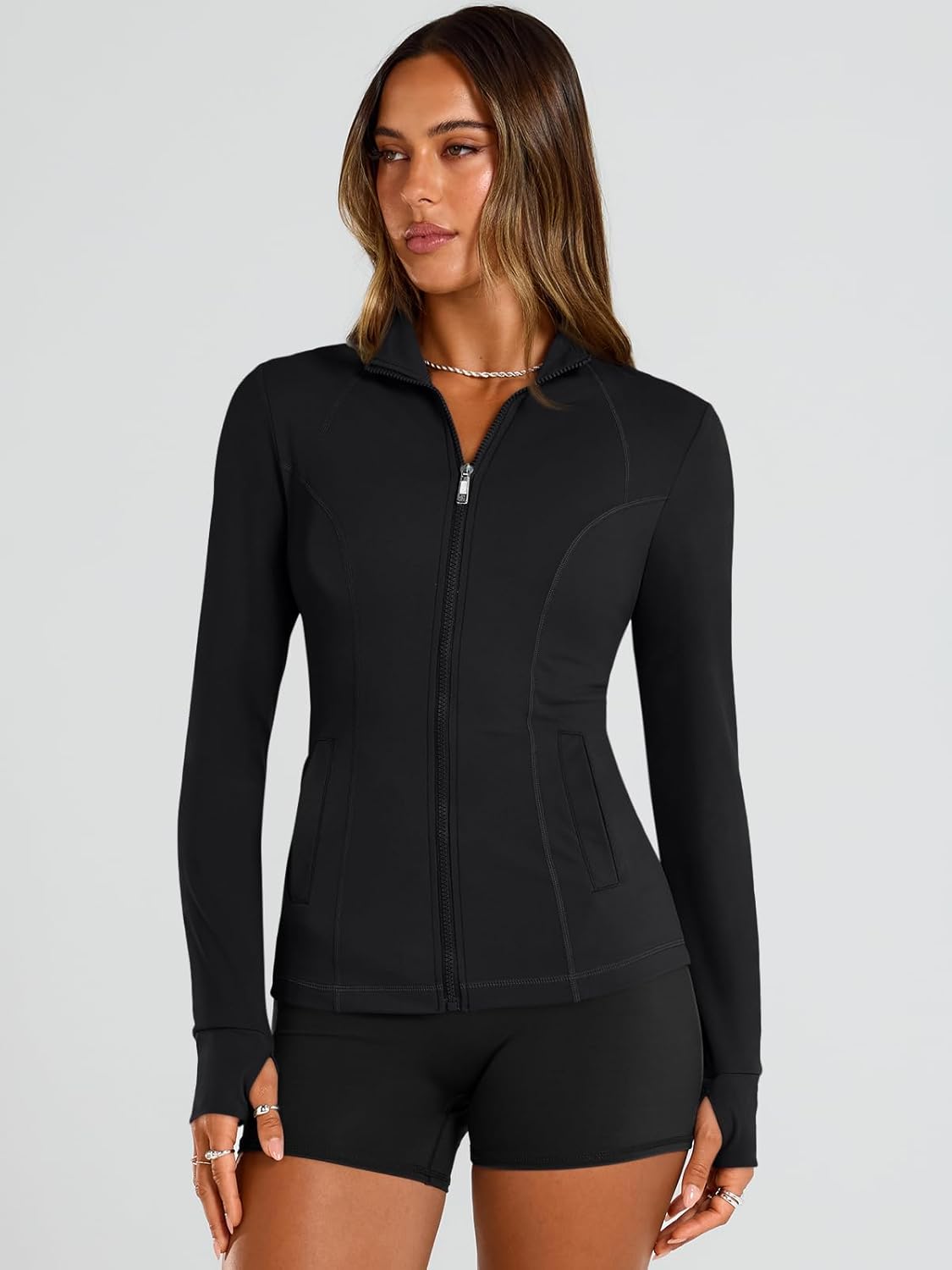 FlexFit Damen Sportjacke | Leichte Fitnessjacke mit Reißverschluss