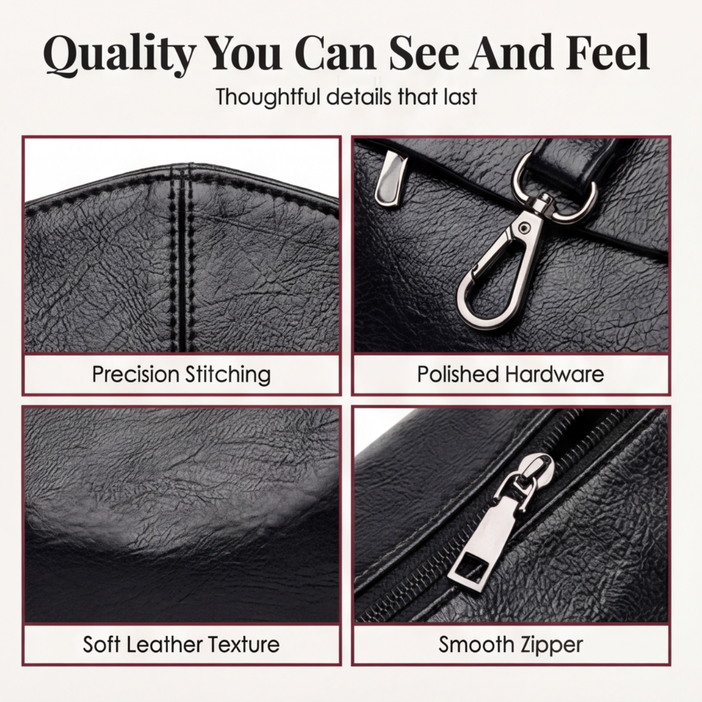 UrbanEase™ | Weiche Kunstleder-Crossbody-Bag – 3 Fächer