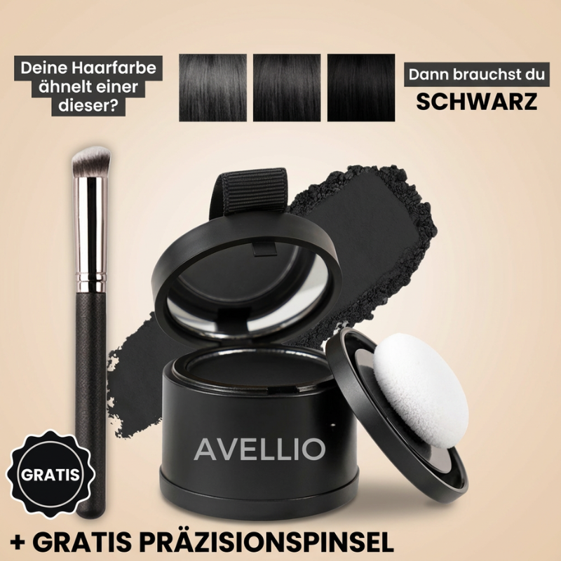 1 + 1 GRATIS | Avellio | Sofort Ansatz- und Grauhaar Abdeckung in Sekunden