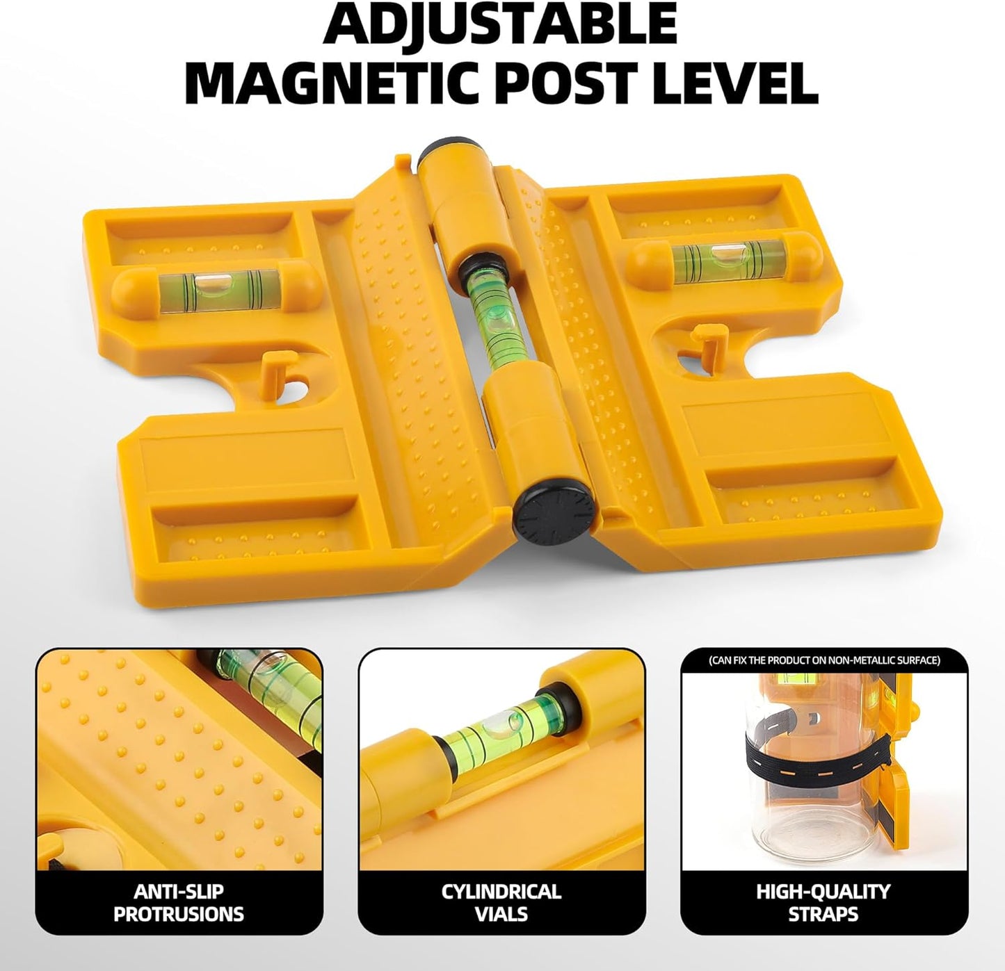 50% RABATT | LevelPro™ | 270° verstellbare Pfosten-Wasserwaage mit Magnet- & Elastikbefestigung