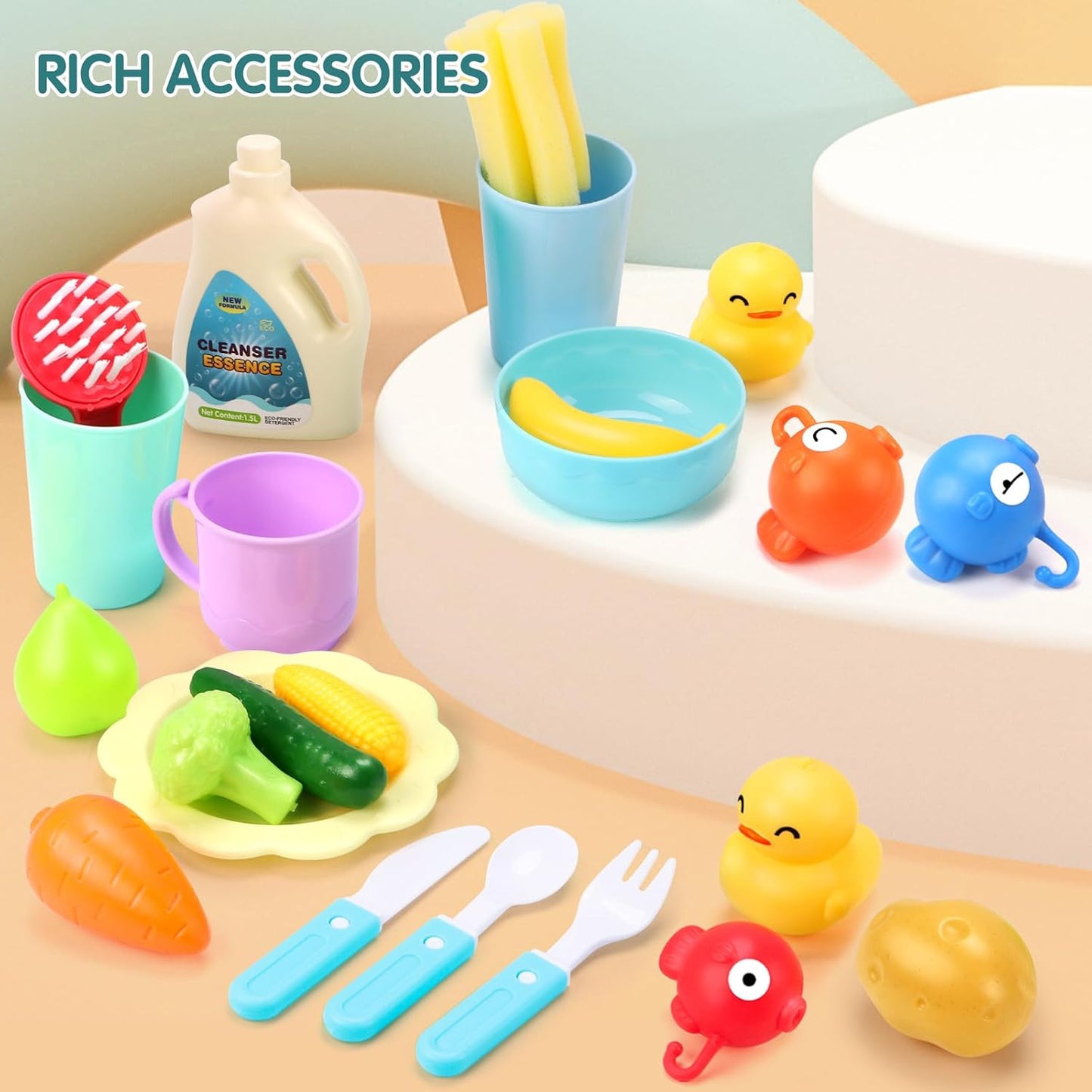 50% RABATT | WashyFun™ | 2-in-1 Spielküchen-Spülbecken mit echter Wasserfunktion & Lernspaß ab 3 Jahren