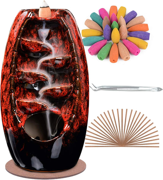 Keramischer Backflow Räucherstäbchenhalter | Beruhigender Rauch-Wasserfall für dein Zuhause