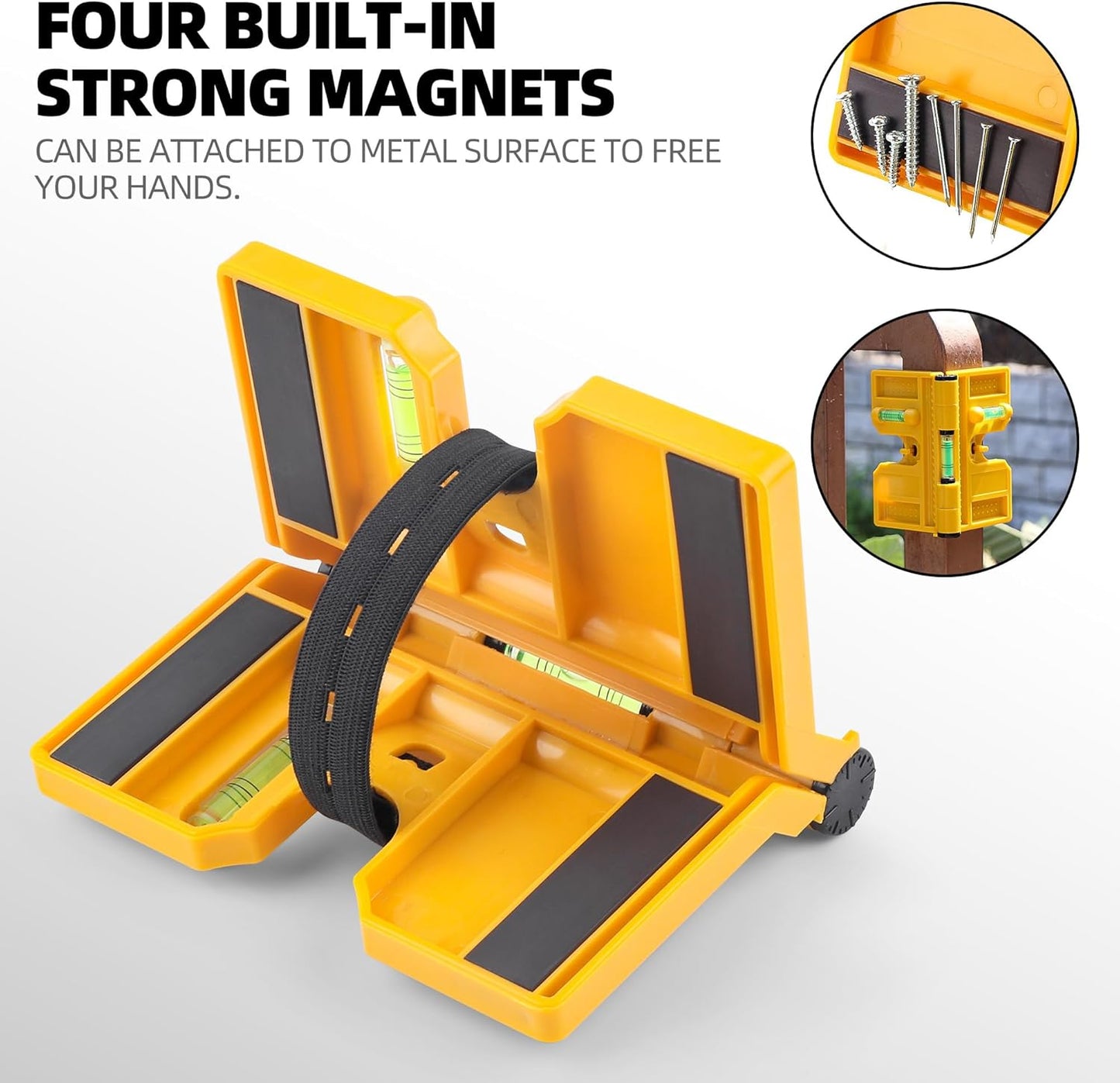 50% RABATT | LevelPro™ | 270° verstellbare Pfosten-Wasserwaage mit Magnet- & Elastikbefestigung