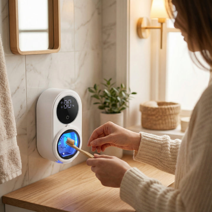 Dualer Zahnbürsten-Sterilisator | Ordnung & Hygiene für Ihr Badezimmer