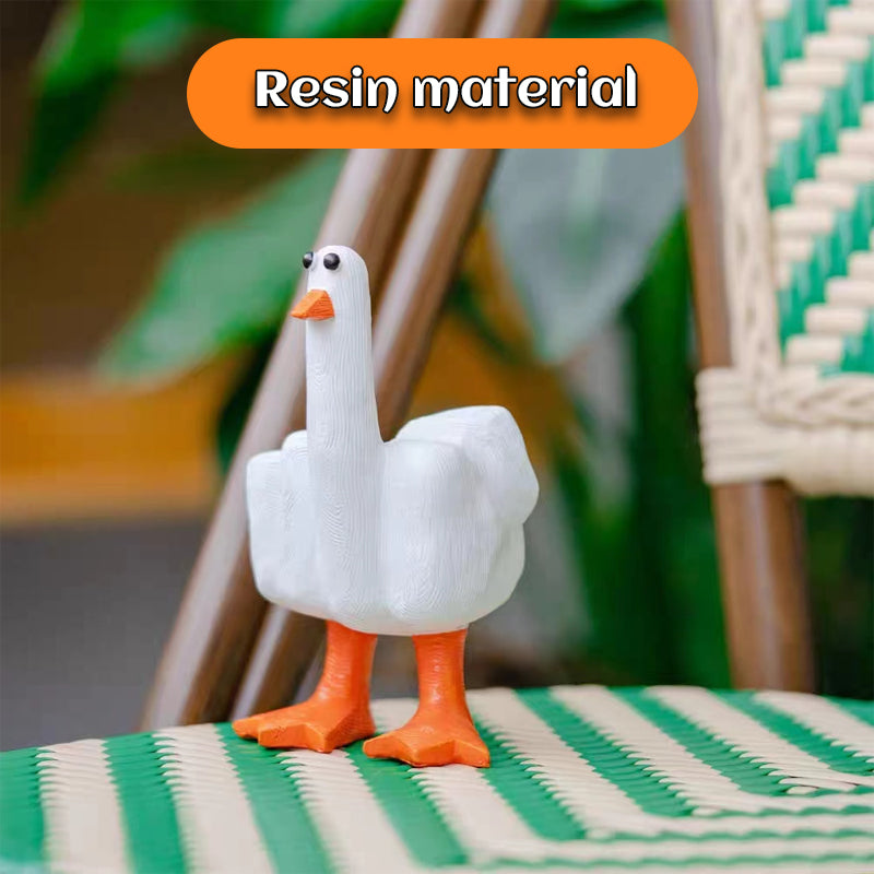 Freche Mittelfinger-Ente | Lustige Dekofigur für Zuhause & Büro