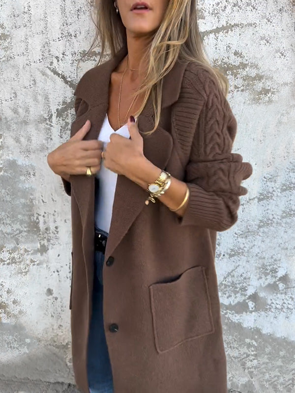 Casual Gerippte Jacke mit Revers & Taschen | Bequem, modern & vielseitig