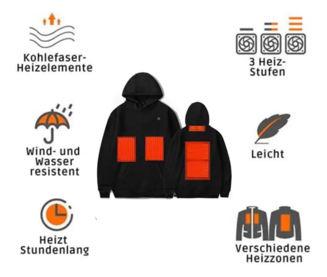 Beheizbarer Wärme Hoodie | Stil trifft auf wohlige Wärme!