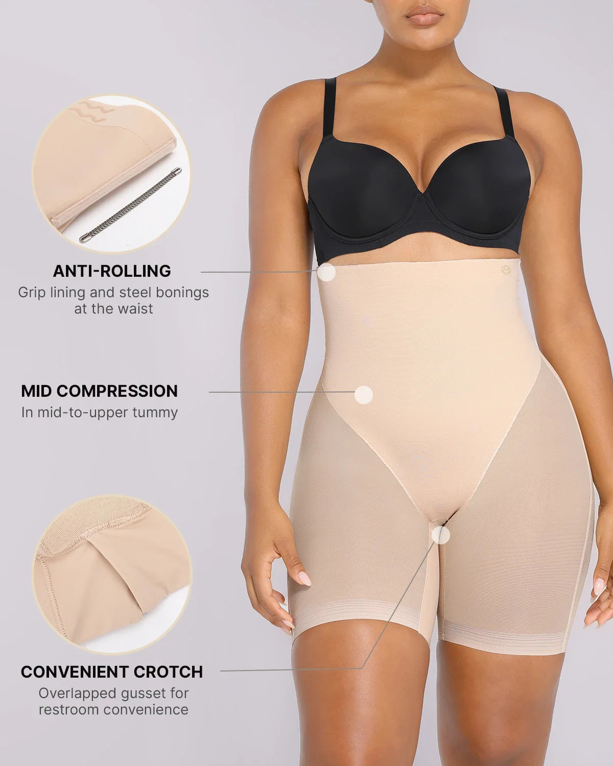 BOOT-YEAH™ | MeshSmooth™ Hochgeschnittene, mittellange Shorts