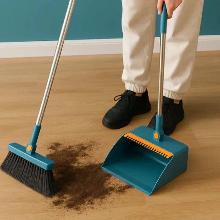 Besen-Schaufel-Set mit Reinigungskamm