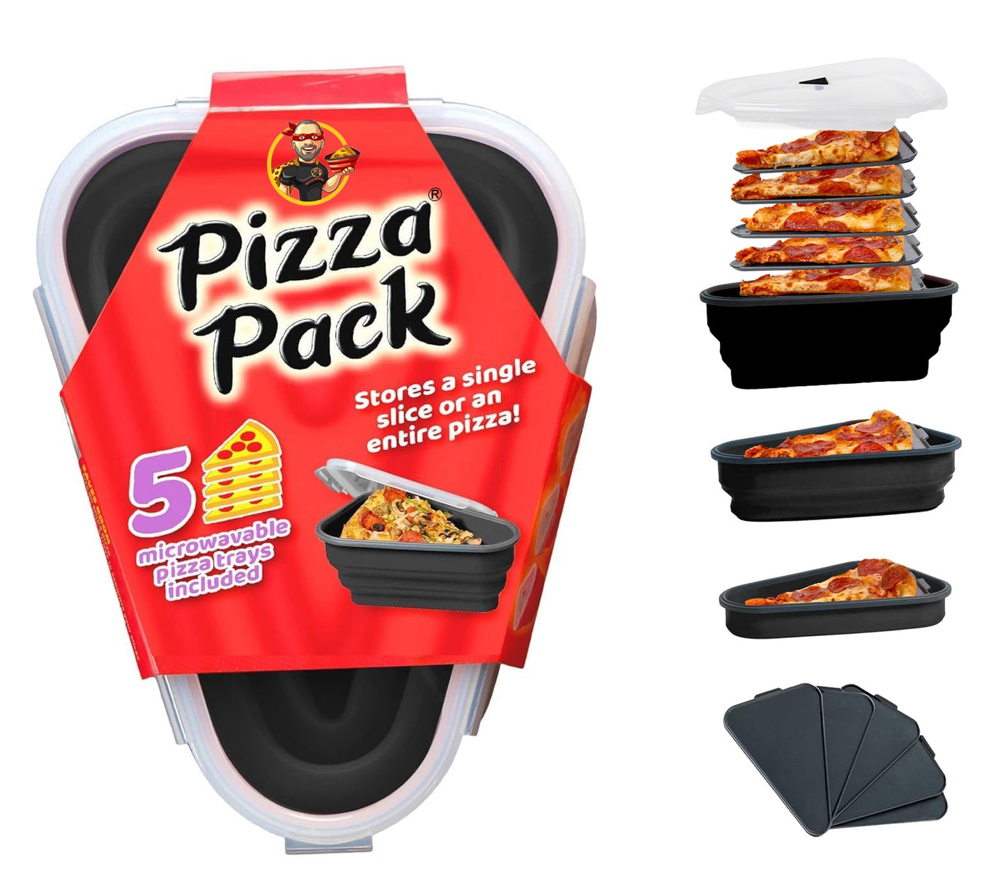 PizzaPack | Platzsparender Pizza-Container für den Kühlschrank