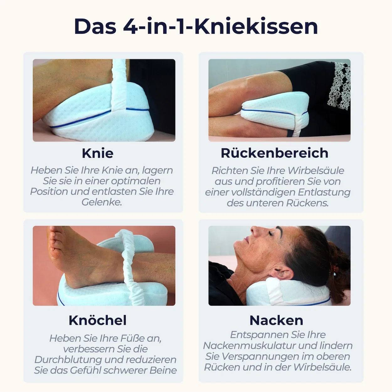 Kneelora™ – Orthopädisches Kissen für entspanntes Schlafen