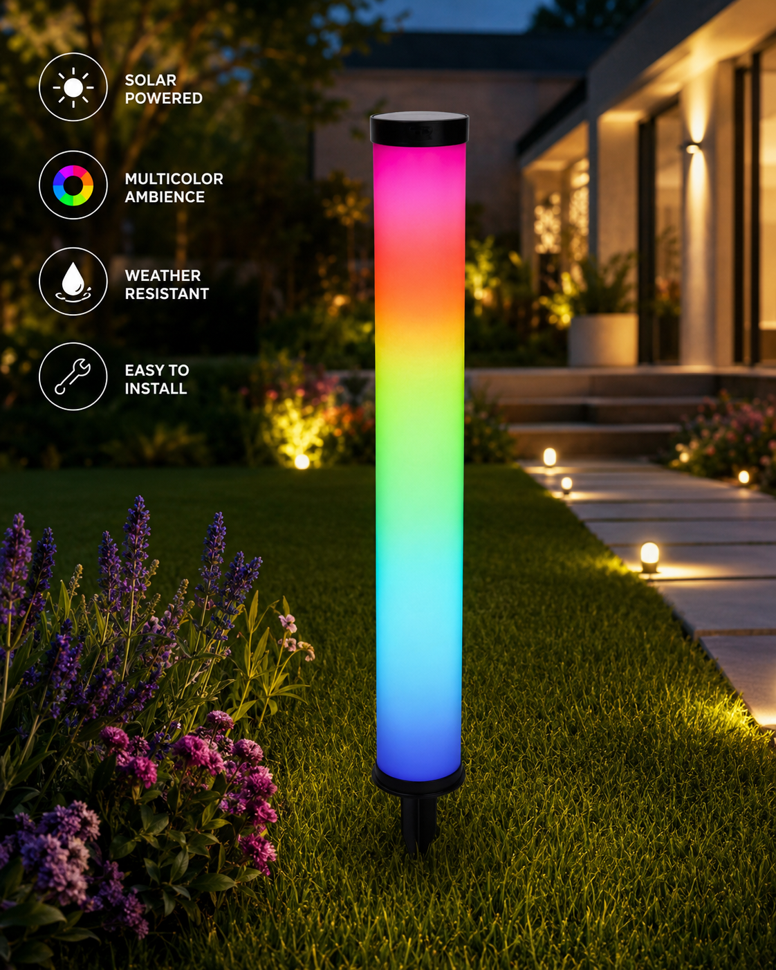 SpaceDonut™ Solar Gartenleuchte | Farbige Stimmung ohne Kabel