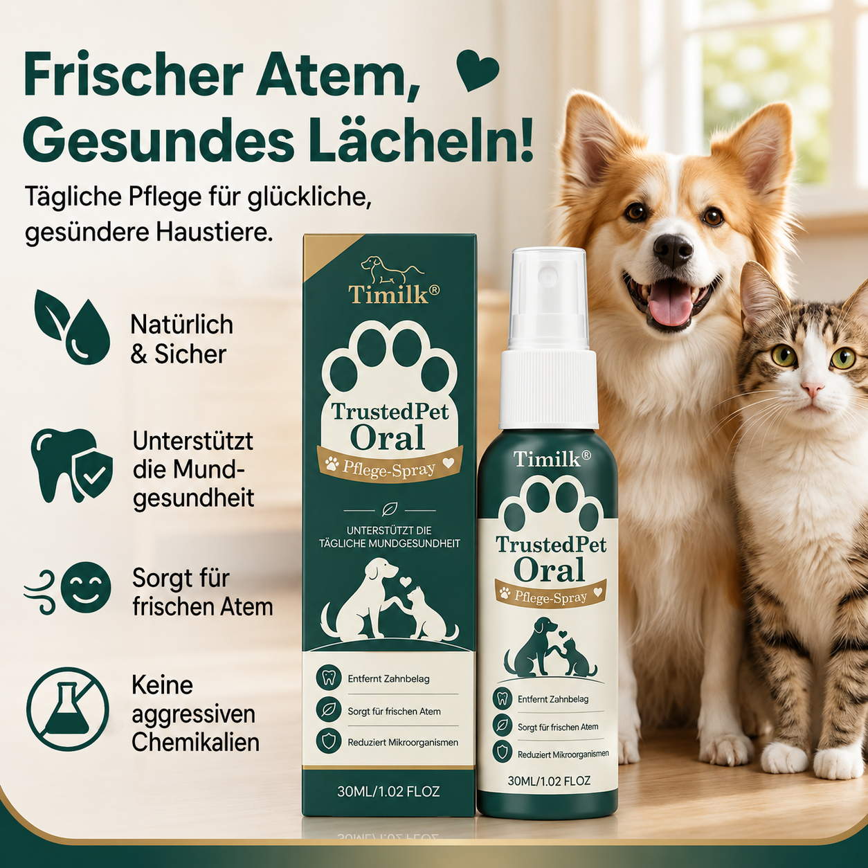 Timilk® TrustedPet Oral Care Spray | Einfache tägliche Zahnpflege