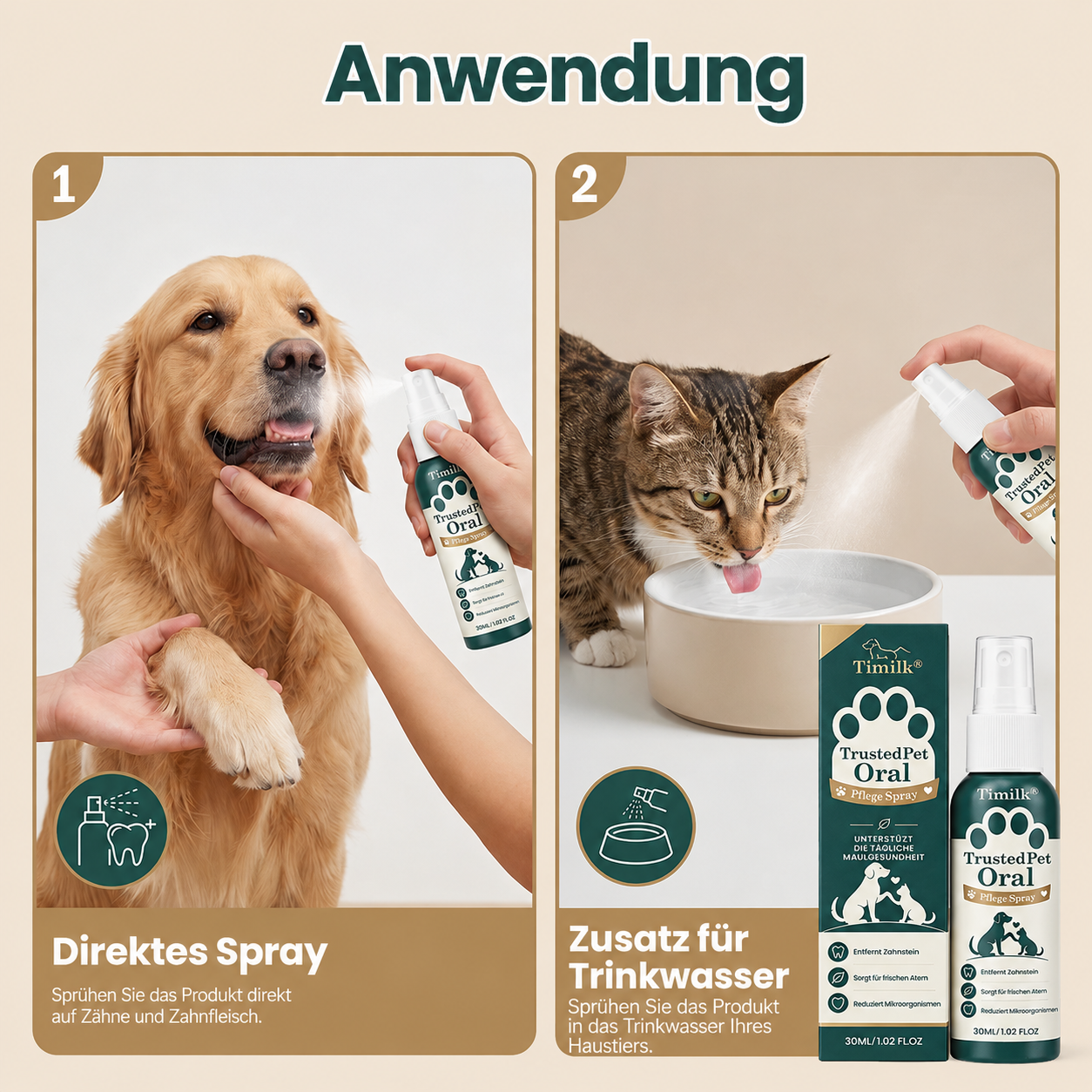 Timilk® TrustedPet Oral Care Spray | Einfache tägliche Zahnpflege