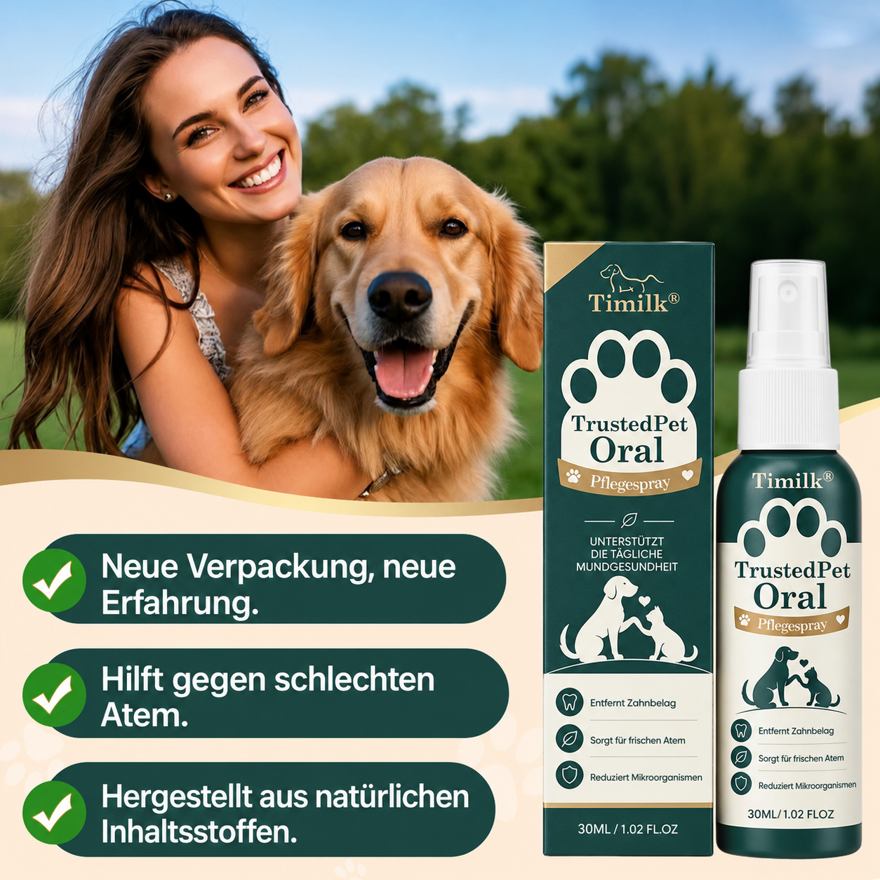 Timilk® TrustedPet Oral Care Spray | Einfache tägliche Zahnpflege