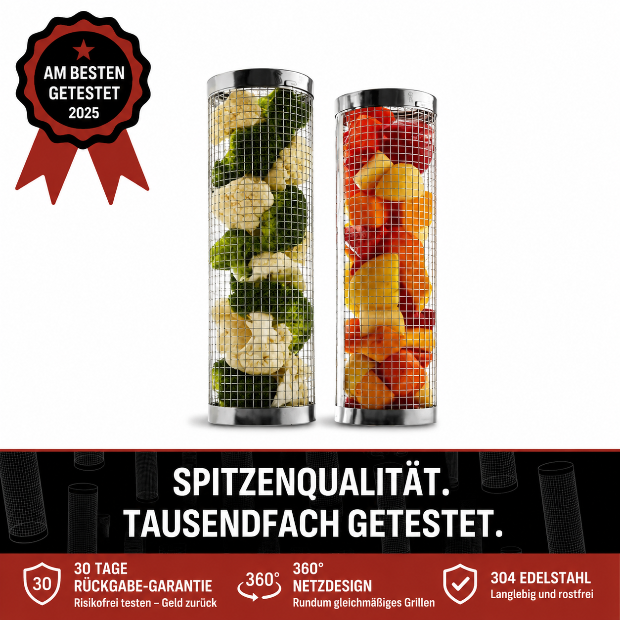 Grillora™ – Edelstahl-Grillkorb für gleichmäßiges Gemüse & Fisch