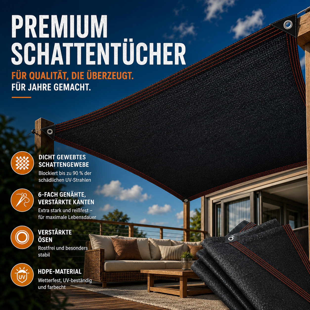 Shadeora™ – Effektiver Schattenspender für Terrasse & Balkon