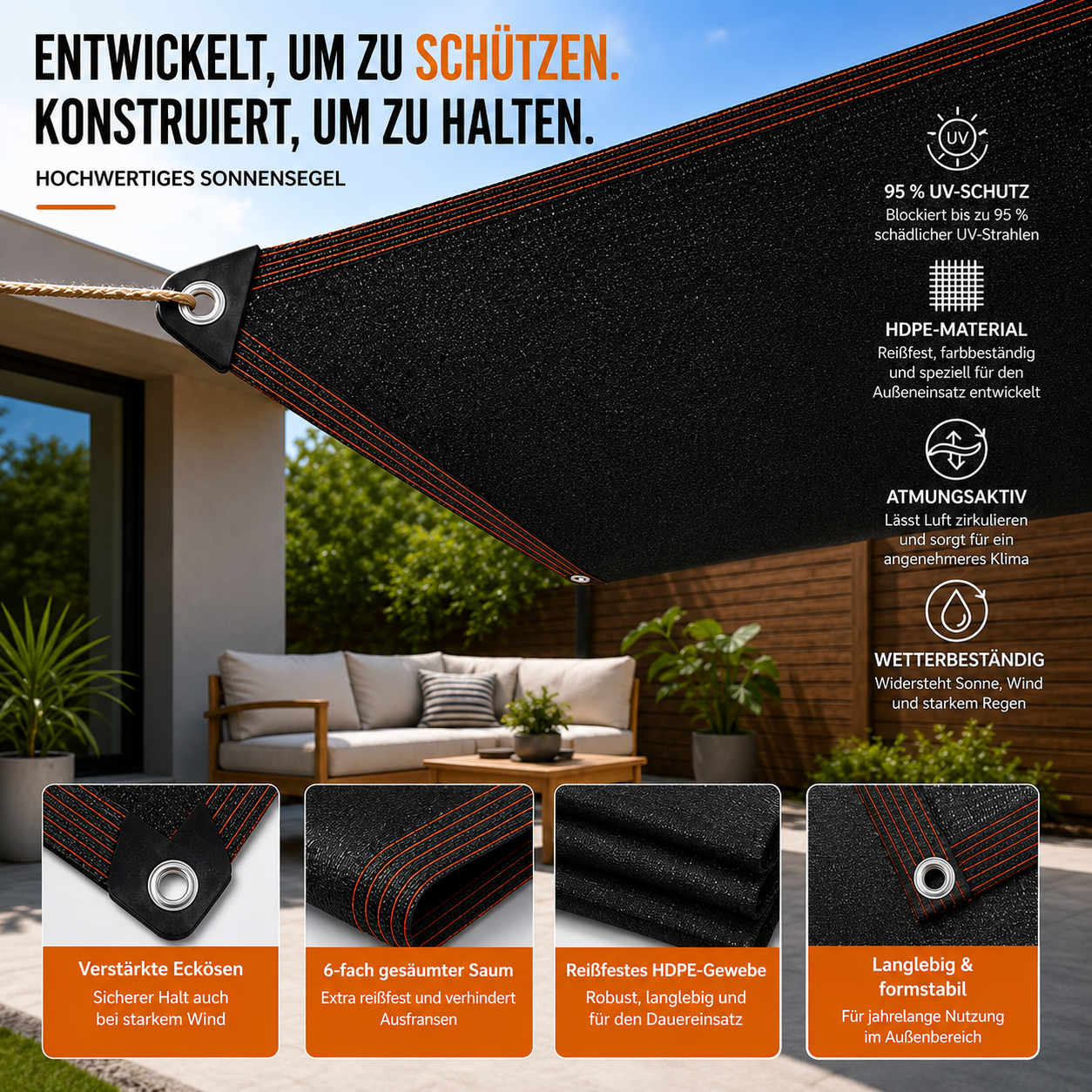 Shadeora™ – Effektiver Schattenspender für Terrasse & Balkon