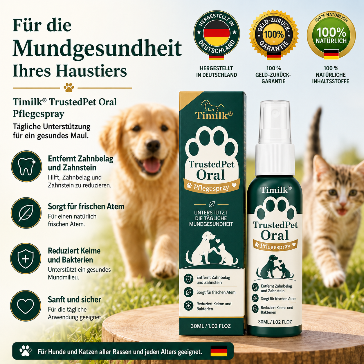 Timilk® TrustedPet Oral Care Spray | Einfache tägliche Zahnpflege