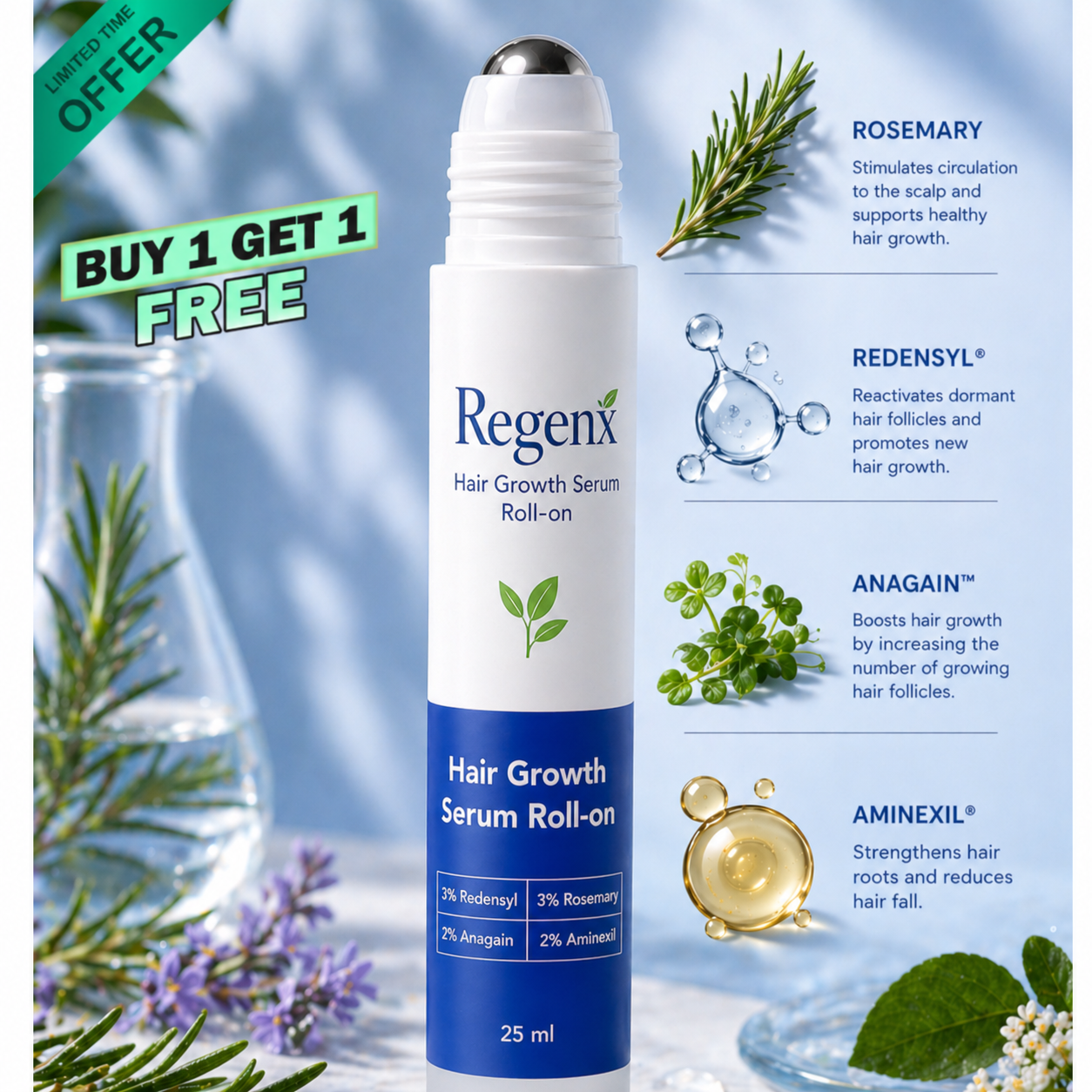 RootLuxe™ – Kopfhautserum Roll-On für kräftiges Haar