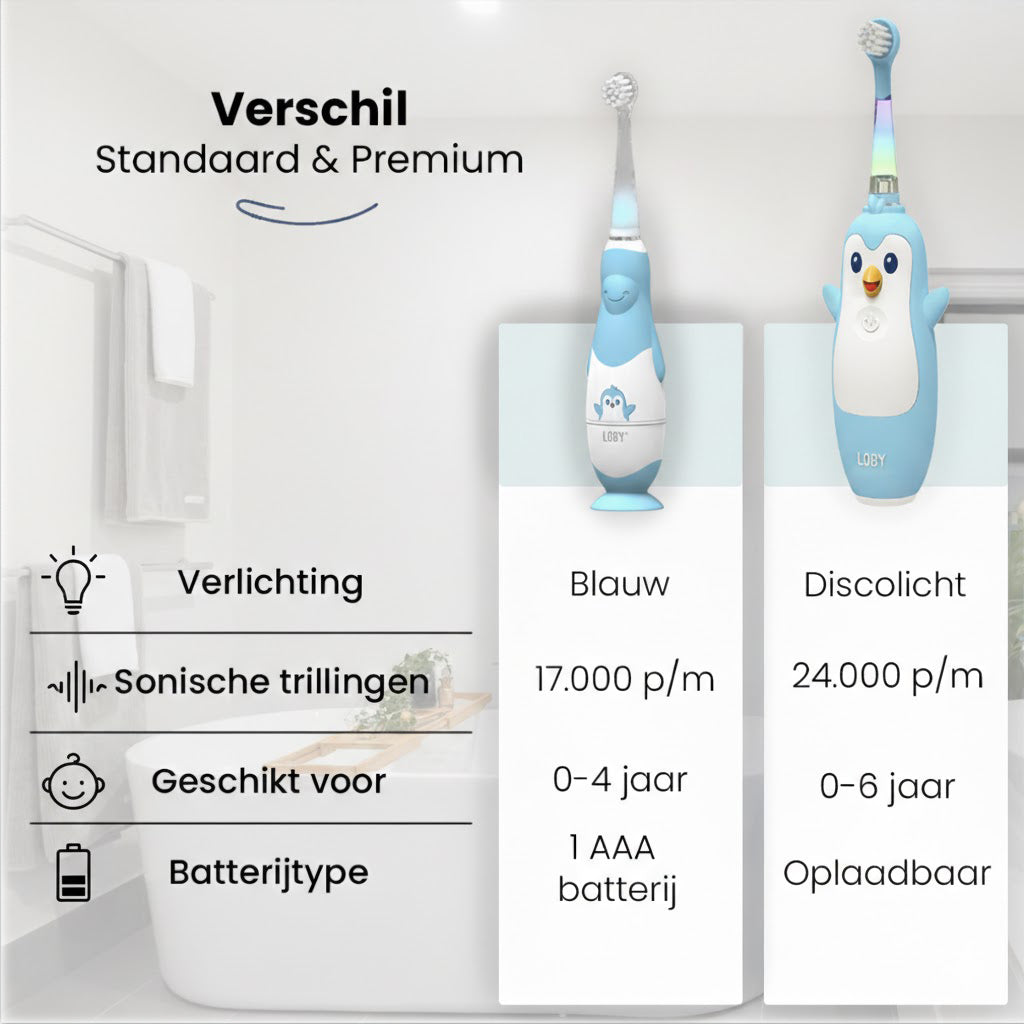 PinguSmile™ – Elektrische Kinderzahnbürste mit sanfter LED-Beleuchtung