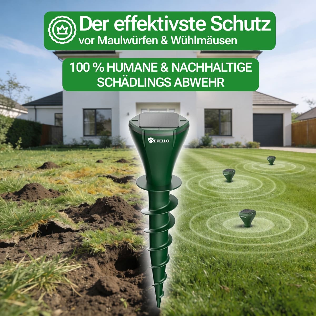 2x Sonic Pulse Pro™ | Maulwurf-Schutz