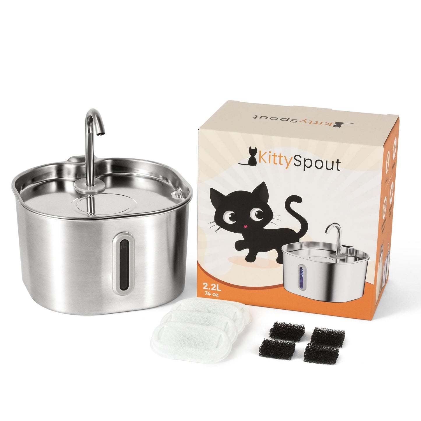KittySpout™ | 2,2-Liter-Trinkbrunnen-Set für 2 Monate