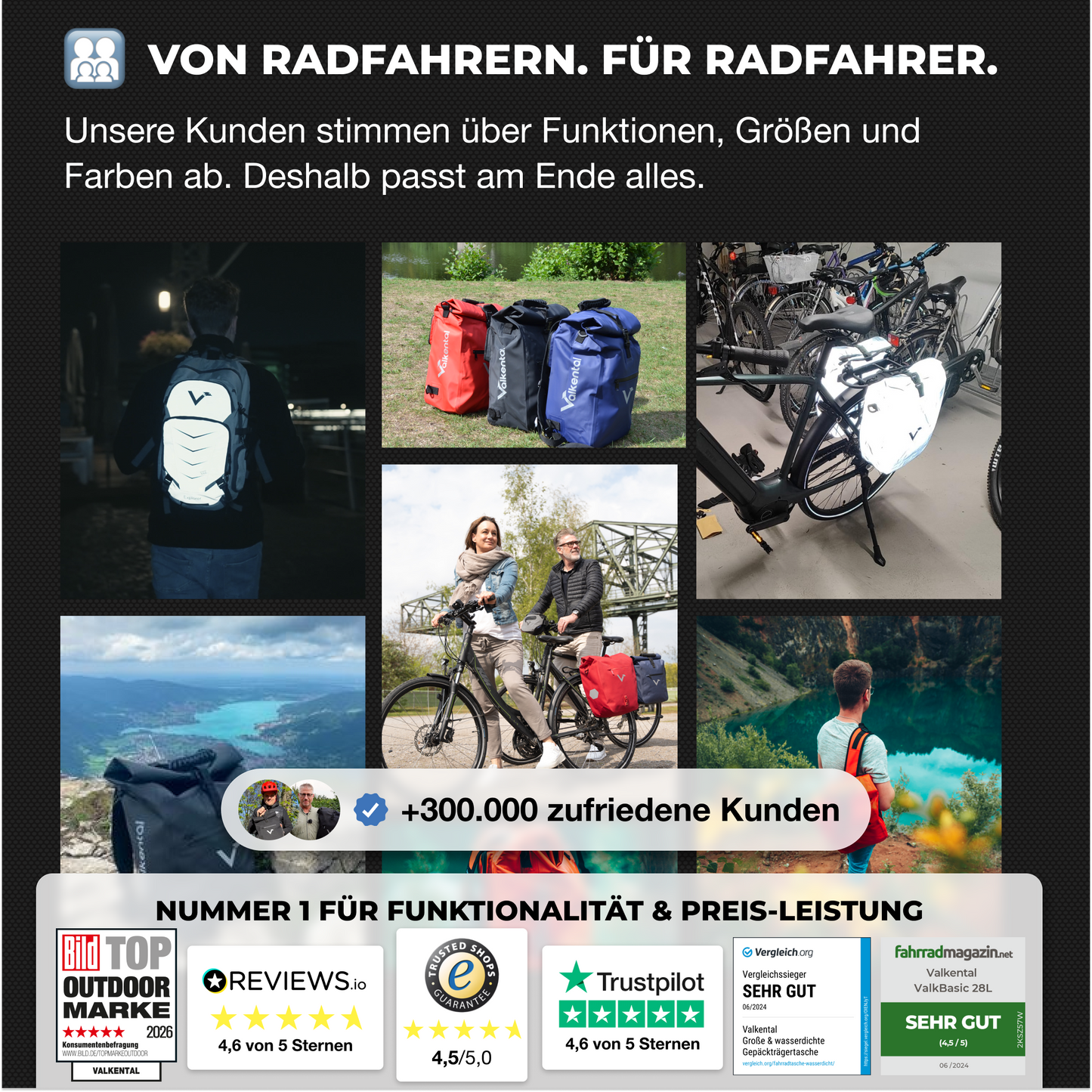 Große wasserdichte Bike Bag für jede Fahrradtour