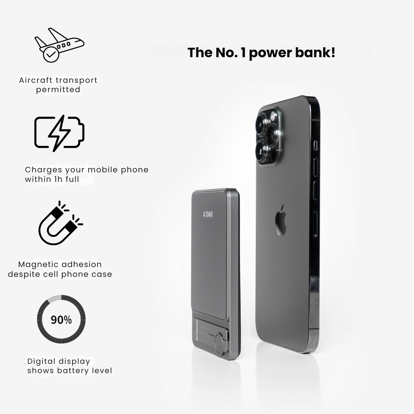 NordCharge Magnetische Powerbank mit starkem Halt und Schutz