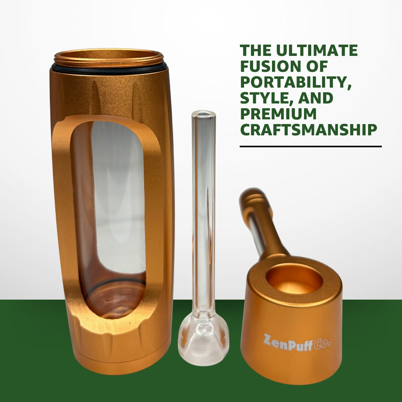 ZenPuff Co.™ | Premium-Wasserflasche aus Glas und Aluminium