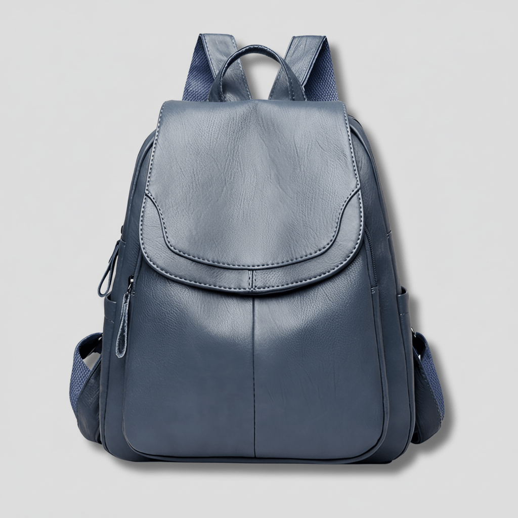 SecureStyle™ | PU-Leder-Rucksack mit Anti-Diebstahl-Reißverschluss