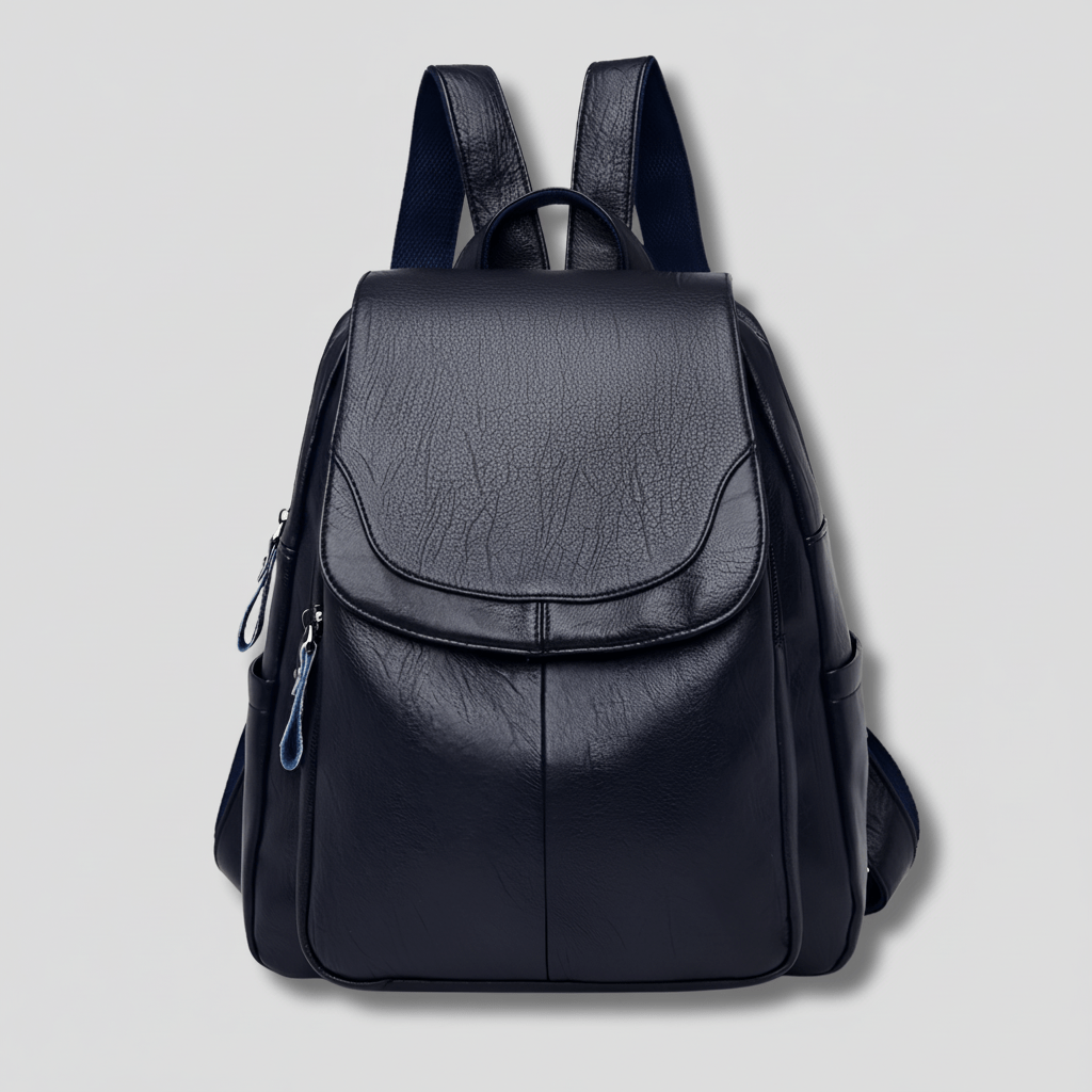 SecureStyle™ | PU-Leder-Rucksack mit Anti-Diebstahl-Reißverschluss