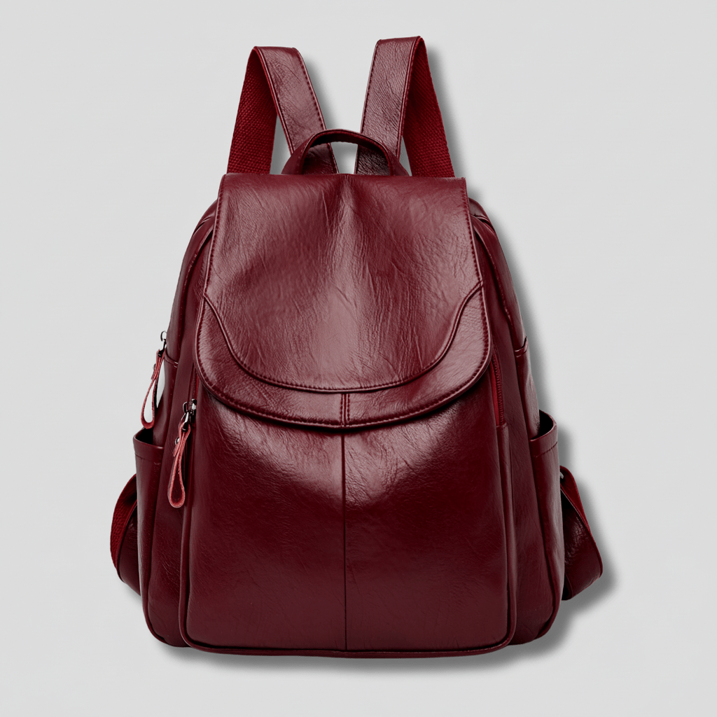 SecureStyle™ | PU-Leder-Rucksack mit Anti-Diebstahl-Reißverschluss