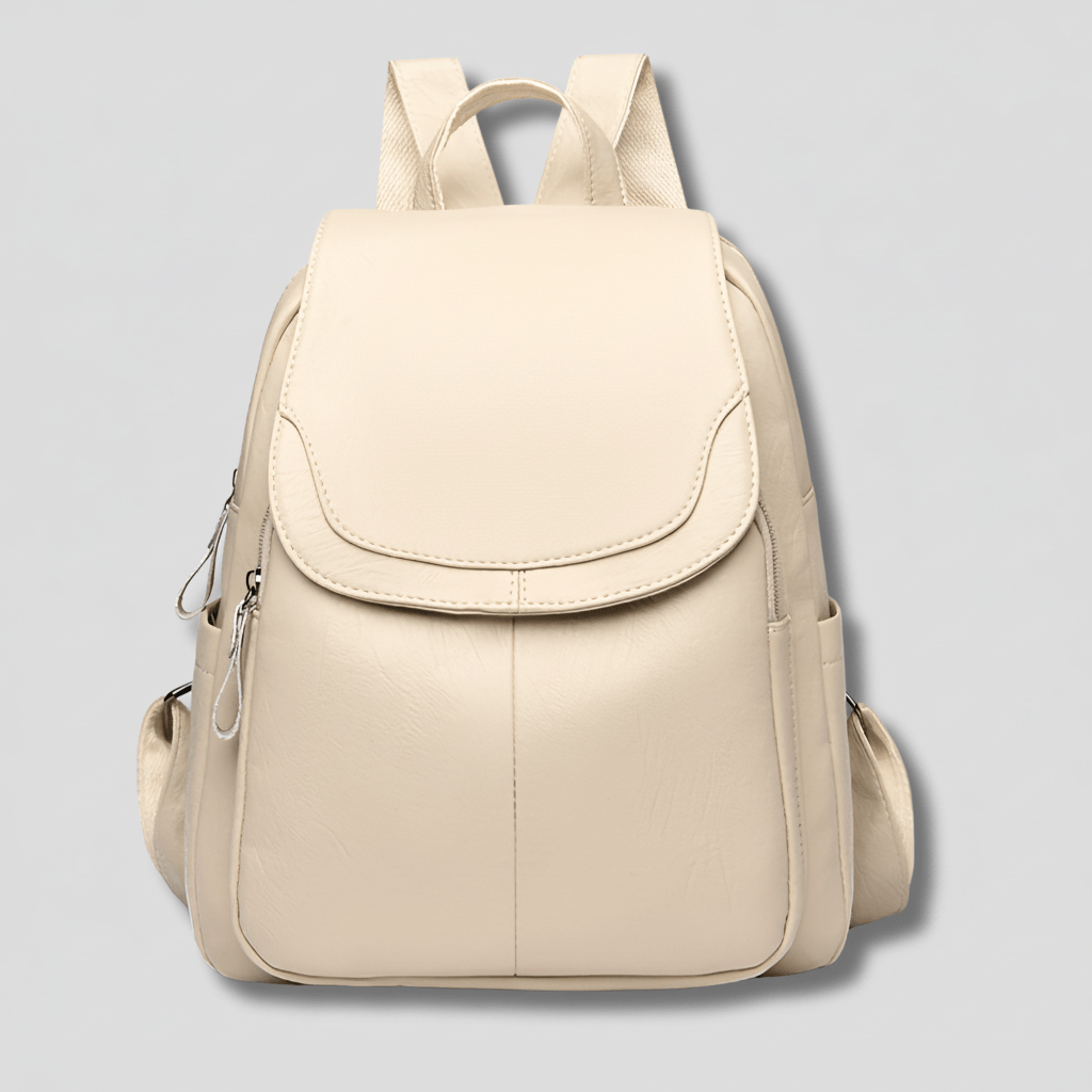 SecureStyle™ | PU-Leder-Rucksack mit Anti-Diebstahl-Reißverschluss