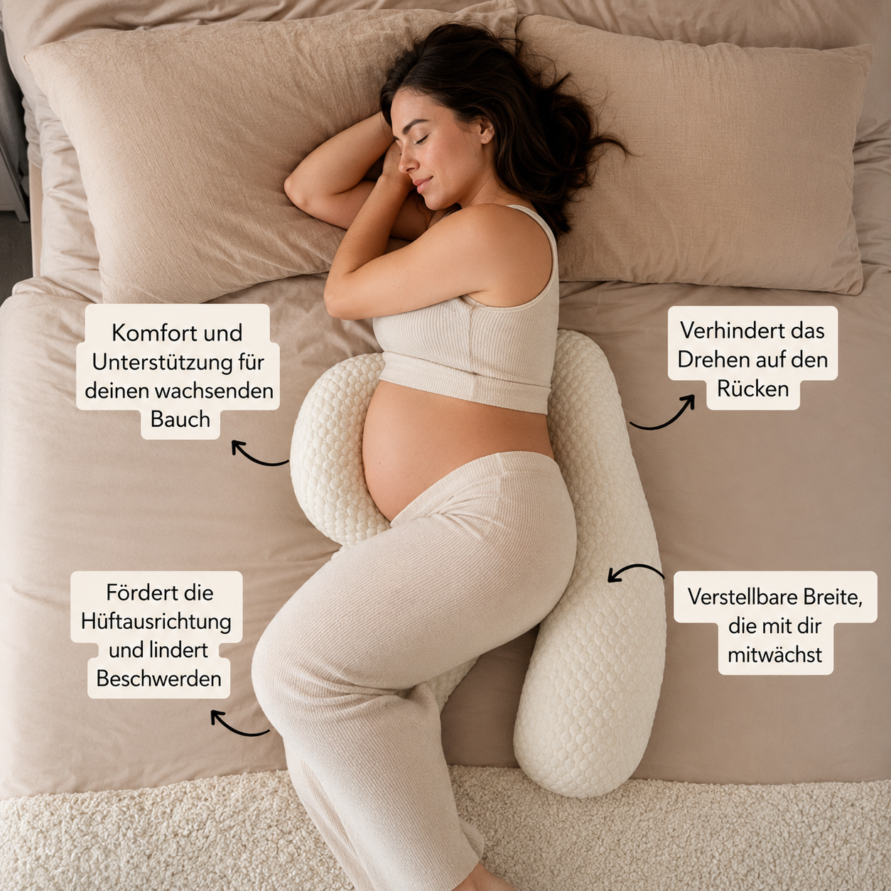 SleepBloom™-Schwangerschaftskissen entlastet und sorgt für mehr Komfort
