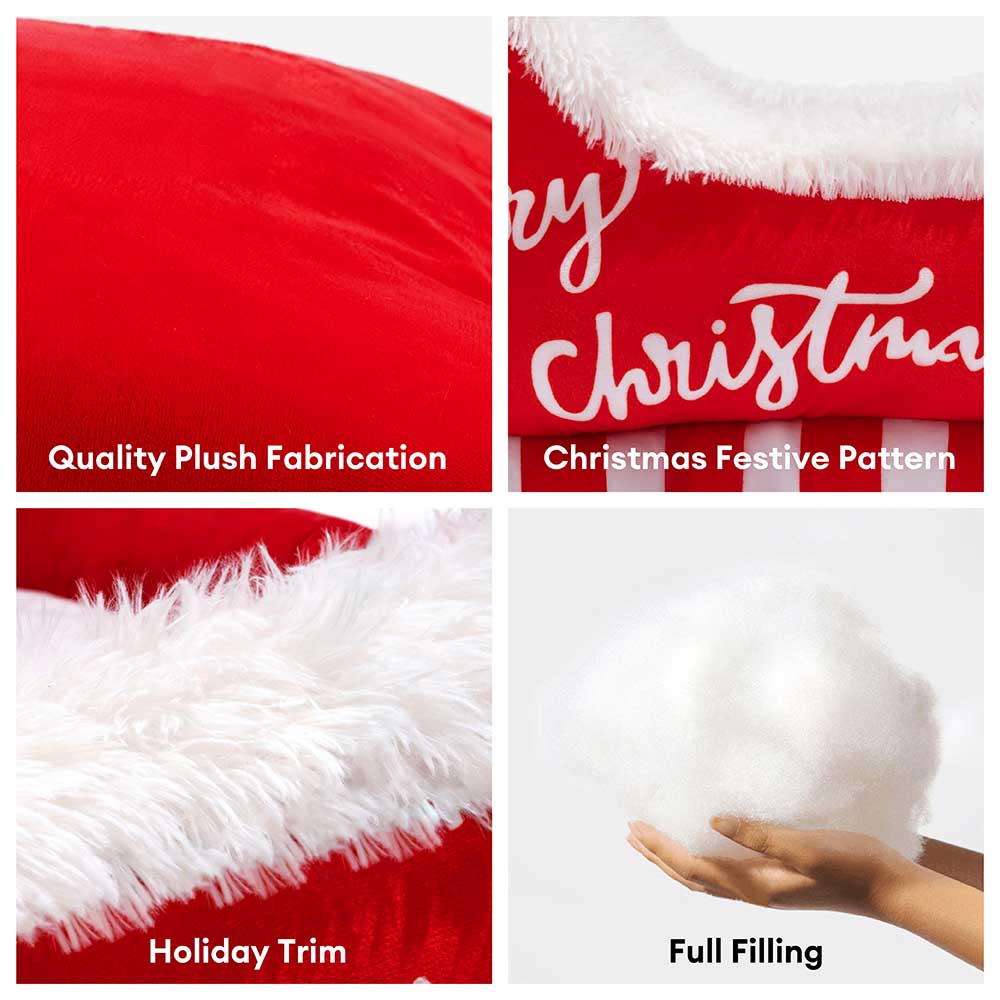 PawHaven™ | Festliches Kuschel-Hundebett im Weihnachts-Schlitten-Design