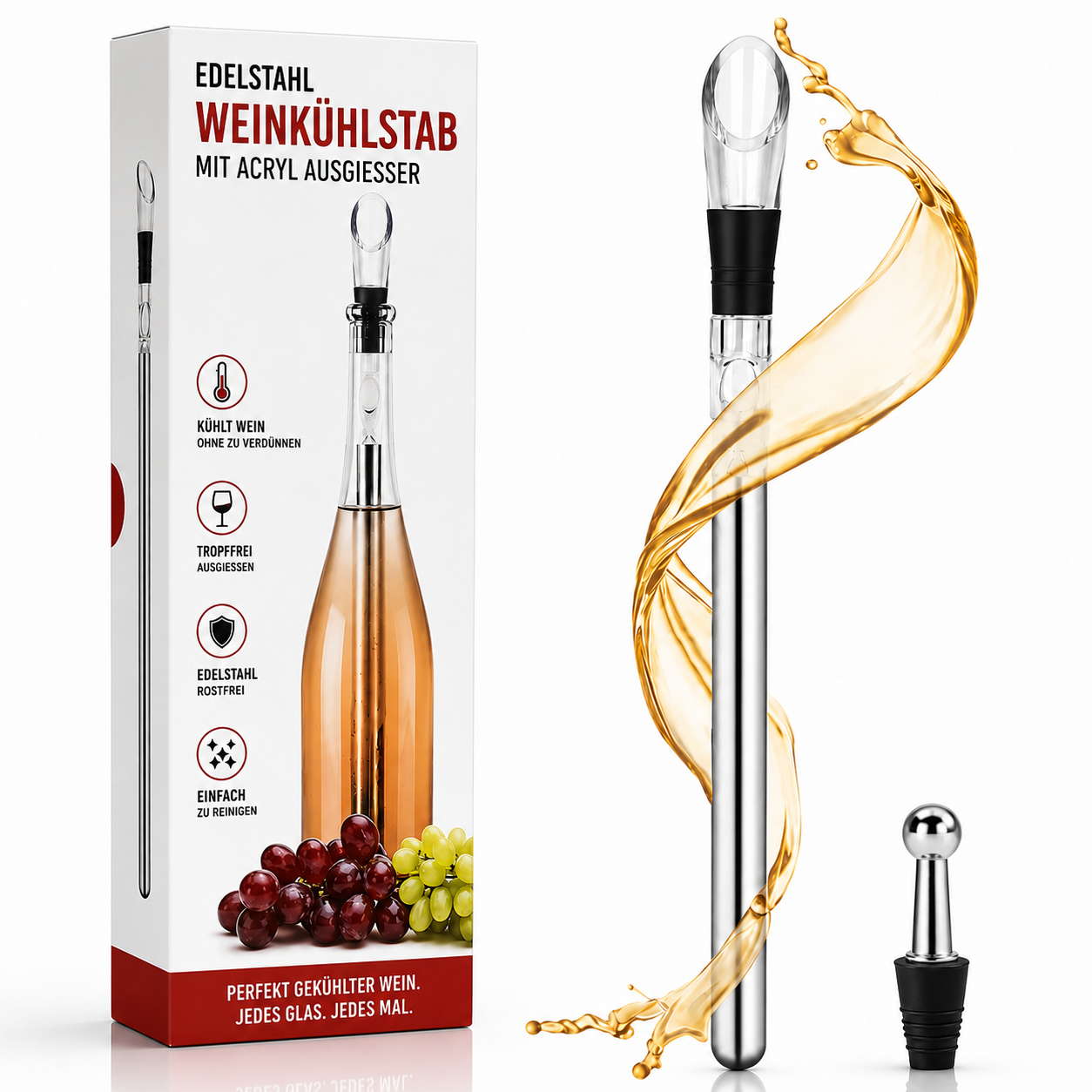 VinoChill™ - Wiederverwendbarer Weinkühler für stundenlang kalten Wein