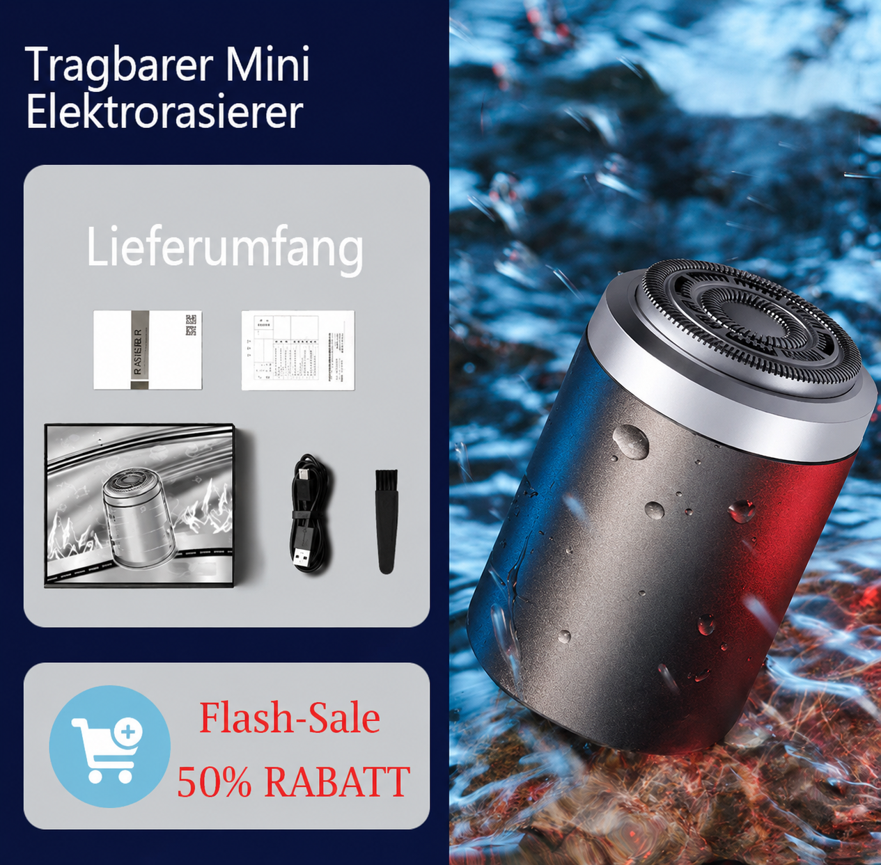 TrimGo™ – Kompakter Elektrorasierer für gepflegte Looks unterwegs