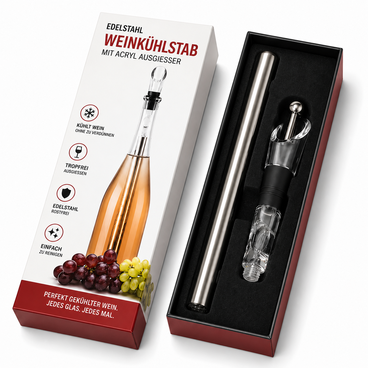 VinoChill™ - Wiederverwendbarer Weinkühler für stundenlang kalten Wein
