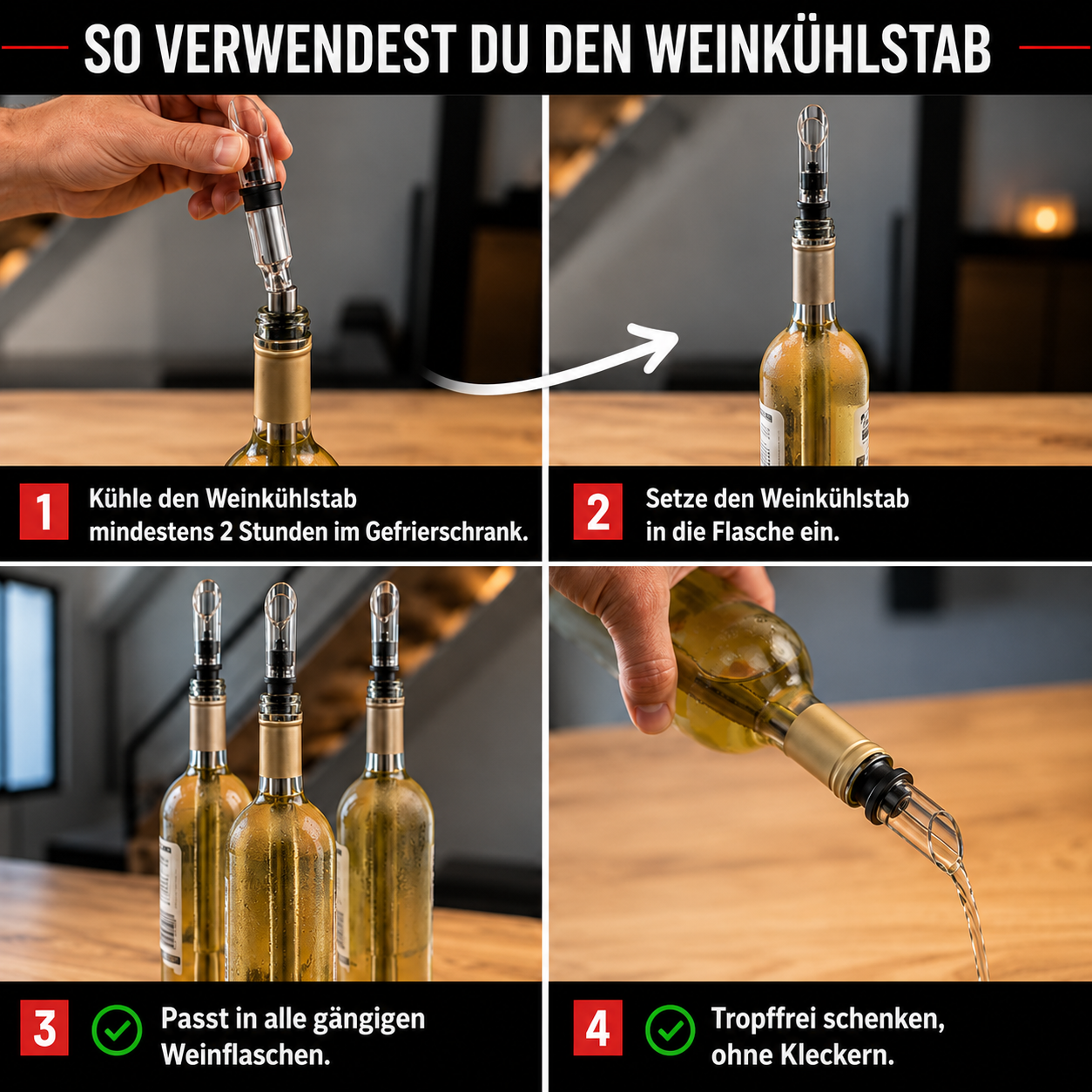 VinoChill™ - Wiederverwendbarer Weinkühler für stundenlang kalten Wein