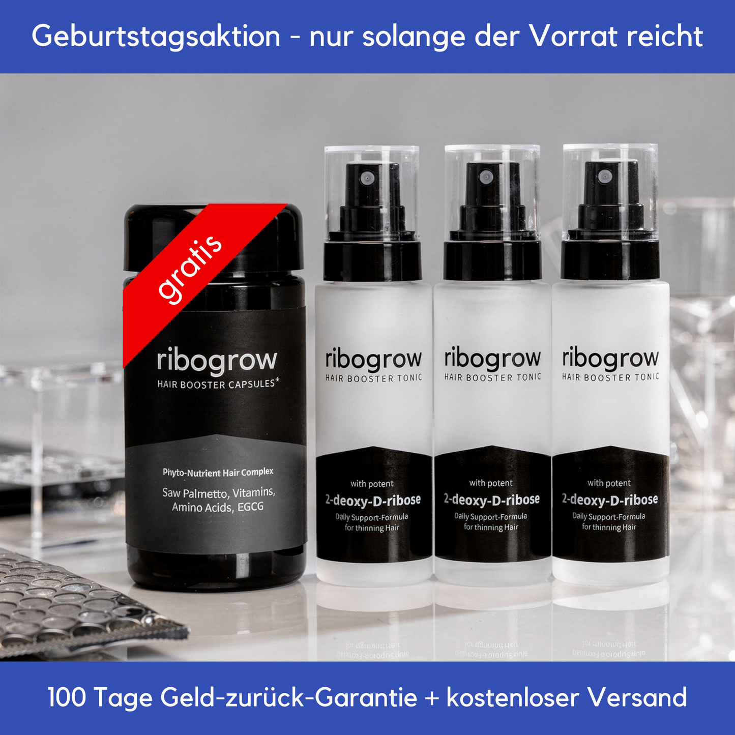 Hair-Booster-Tonic-Set – für stärkeres, volleres Haarwachstum