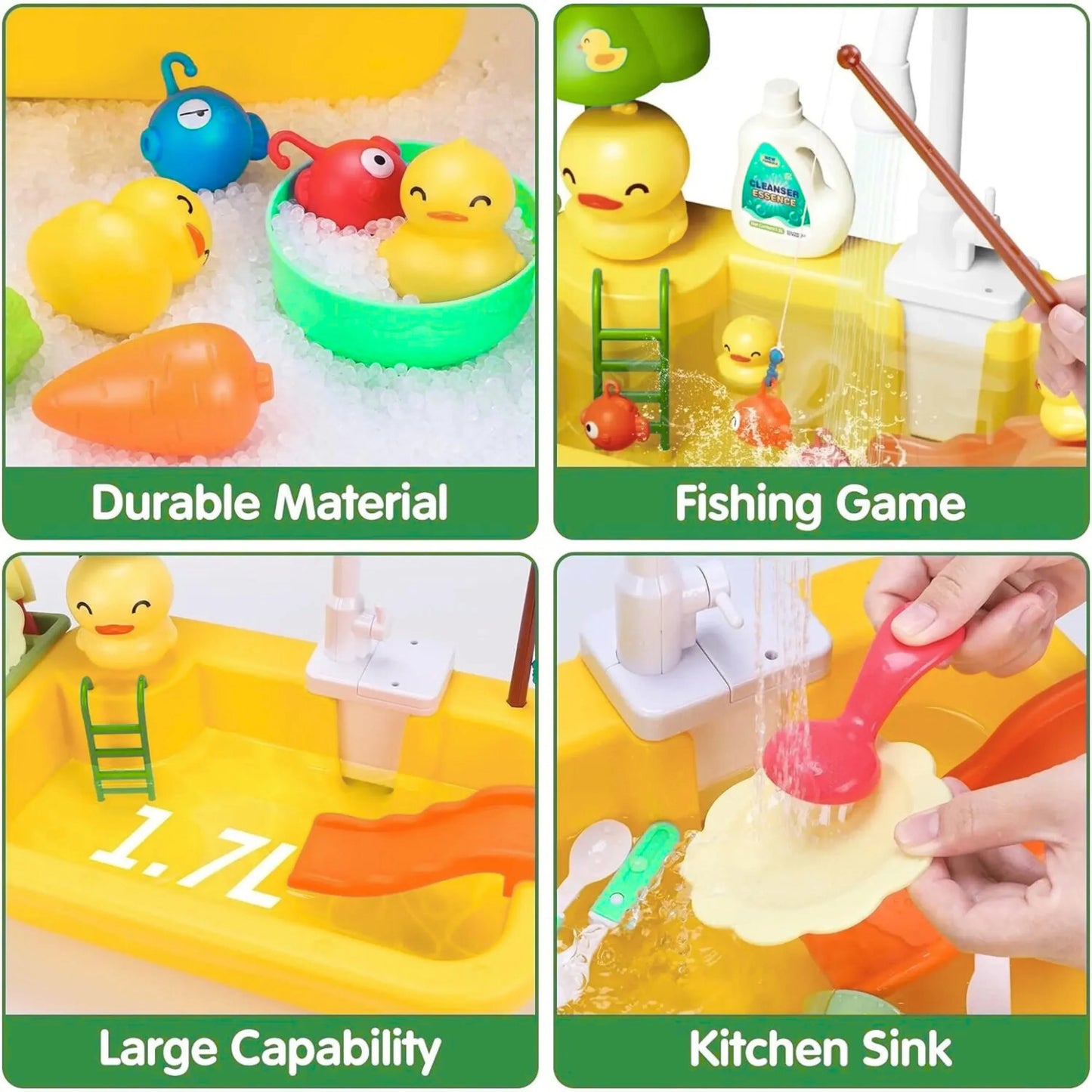 50% RABATT | WashyFun™ | 2-in-1 Spielküchen-Spülbecken mit echter Wasserfunktion & Lernspaß ab 3 Jahren