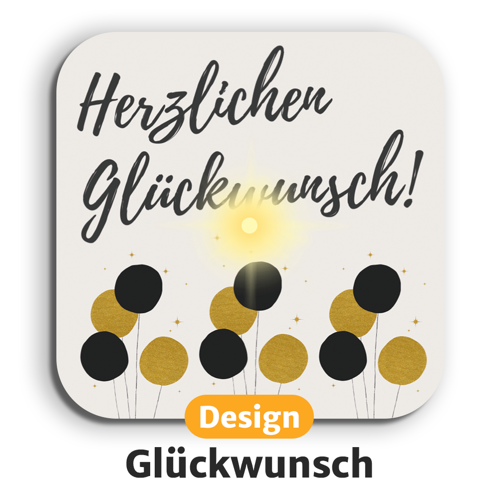 Leuchtende LED-Getränkeuntersetzer mit langlebigen Batterien